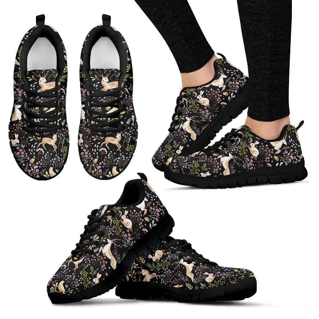 Deer Floral Jungle Women Sneakers Shoes