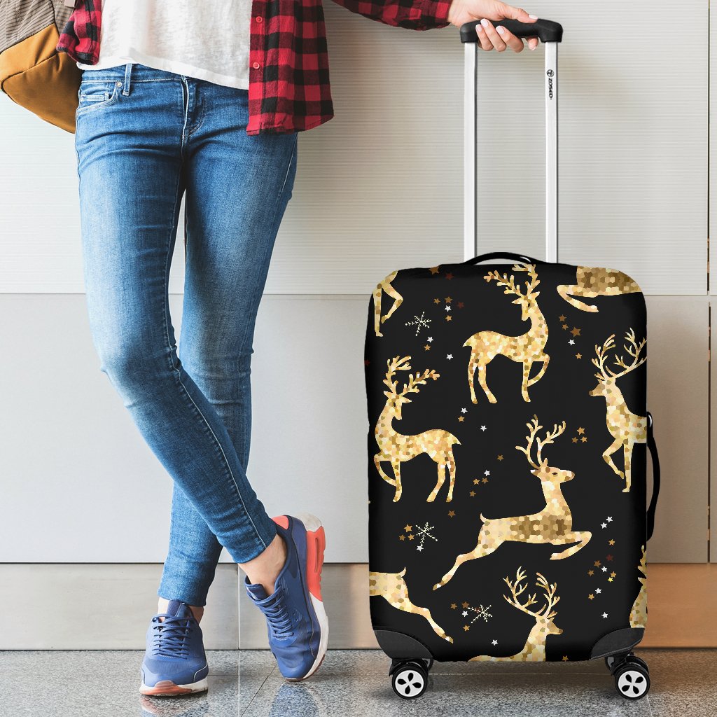 Deer Gold Pattern Luggage Cover Protector