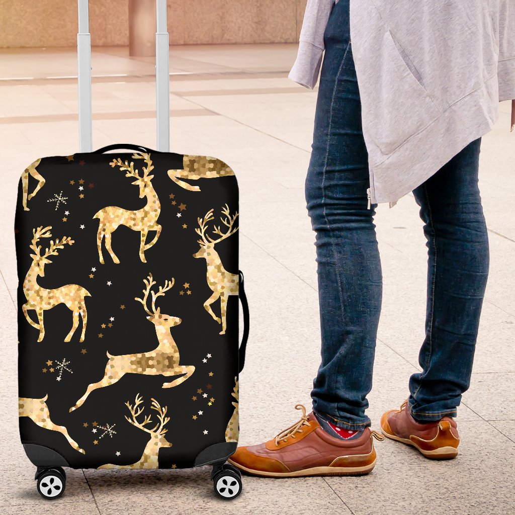 Deer Gold Pattern Luggage Cover Protector