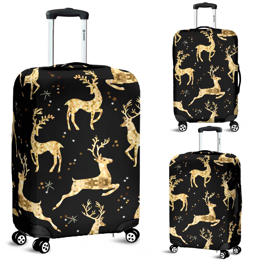 Deer Gold Pattern Luggage Cover Protector