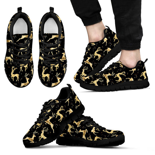 Deer Gold Pattern Men Sneakers Shoes
