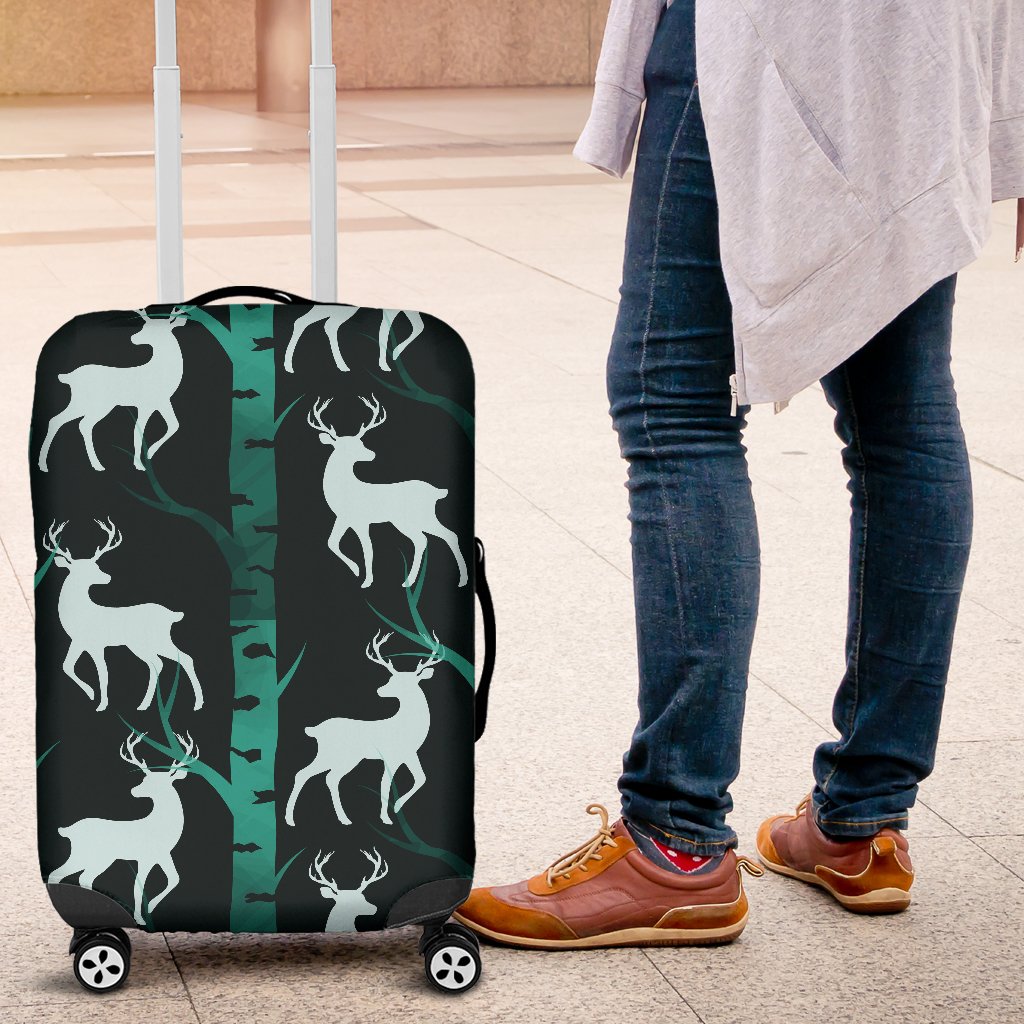 Deer Jungle Print Pattern Luggage Cover Protector