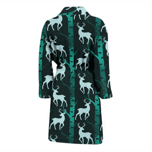 Deer Jungle Print Pattern Men Bath Robe-JTAMIGO.COM