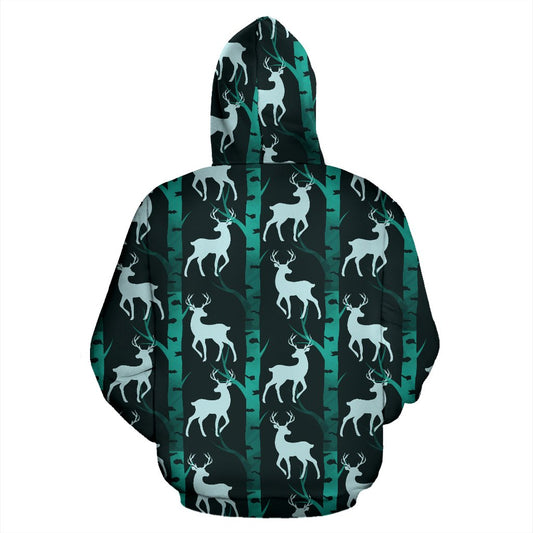 Deer Jungle Print Pattern Pullover Hoodie