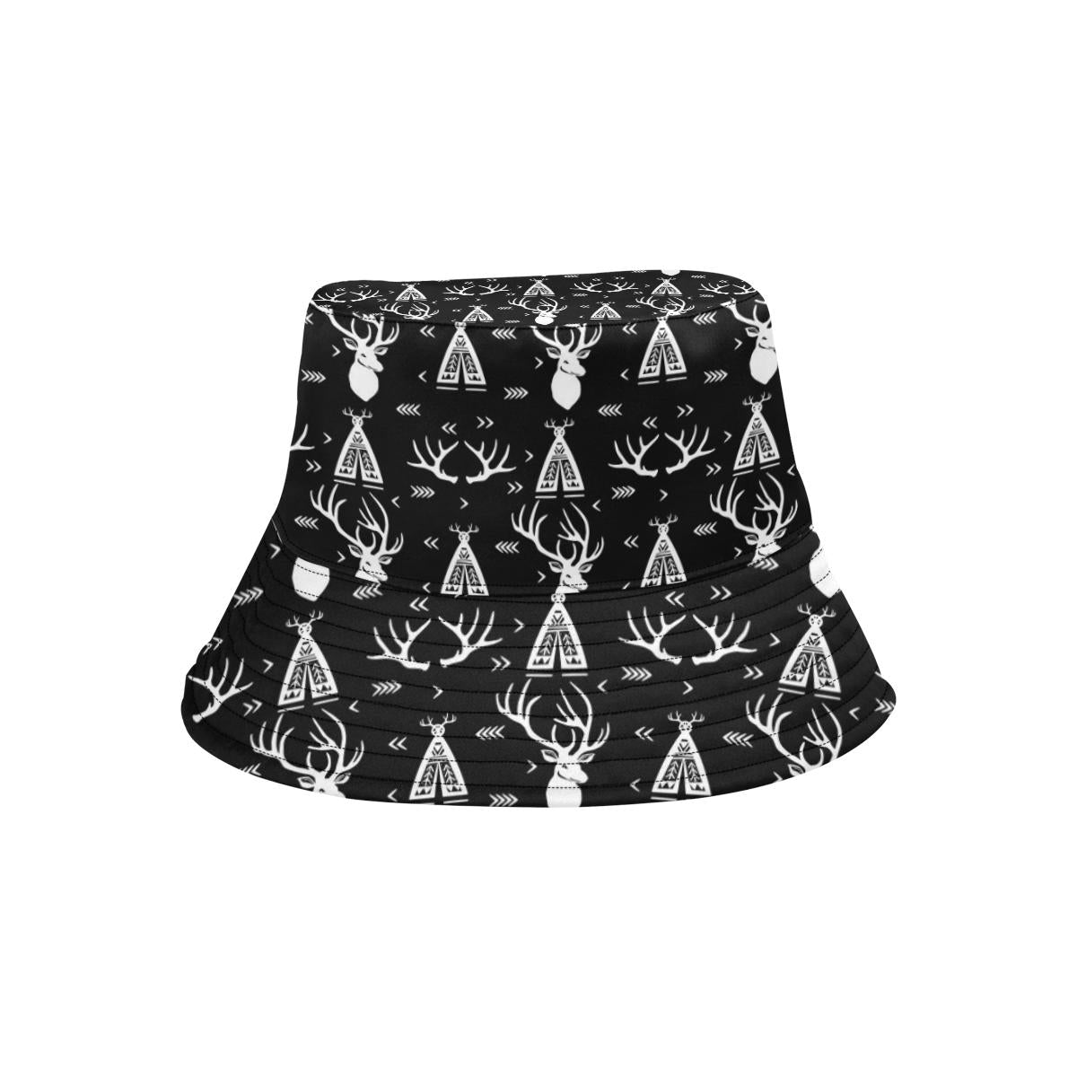 Deer Native Indian Print Pattern Unisex Bucket Hat