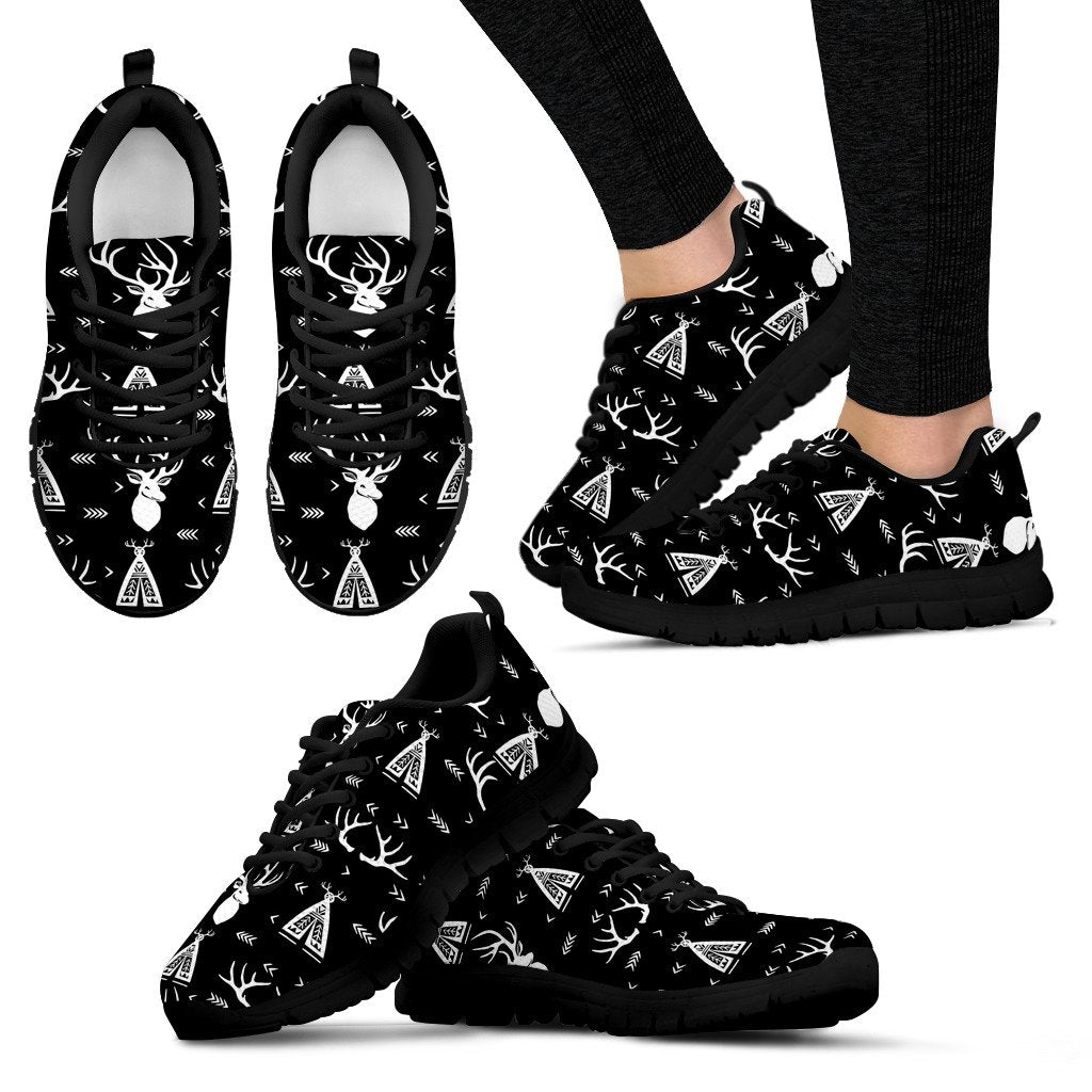 Deer Native Indian Print Pattern Women Sneakers Shoes