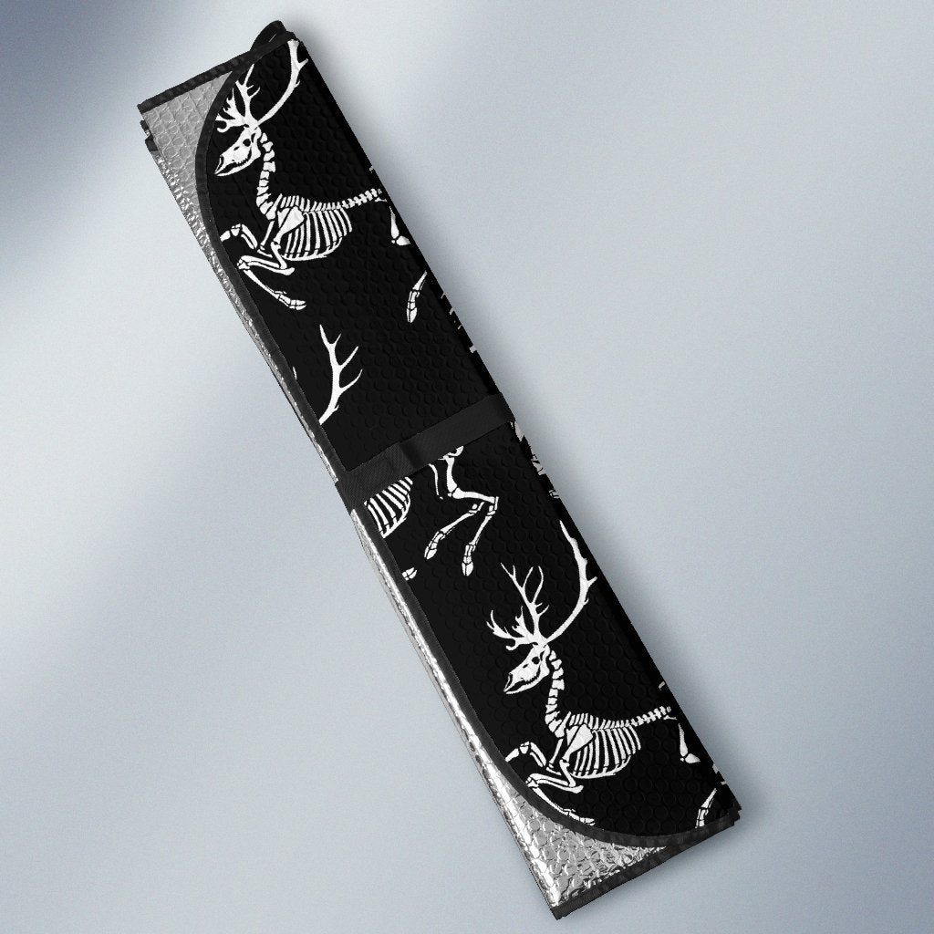 Deer Skeleton Print Pattern Car Sun Shade For Windshield