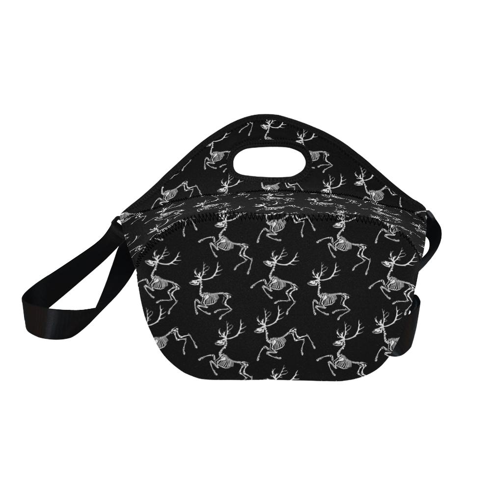 Deer Skeleton Print Pattern Neoprene Lunch Bag (Model 1669)(Large)-JTAMIGO.COM
