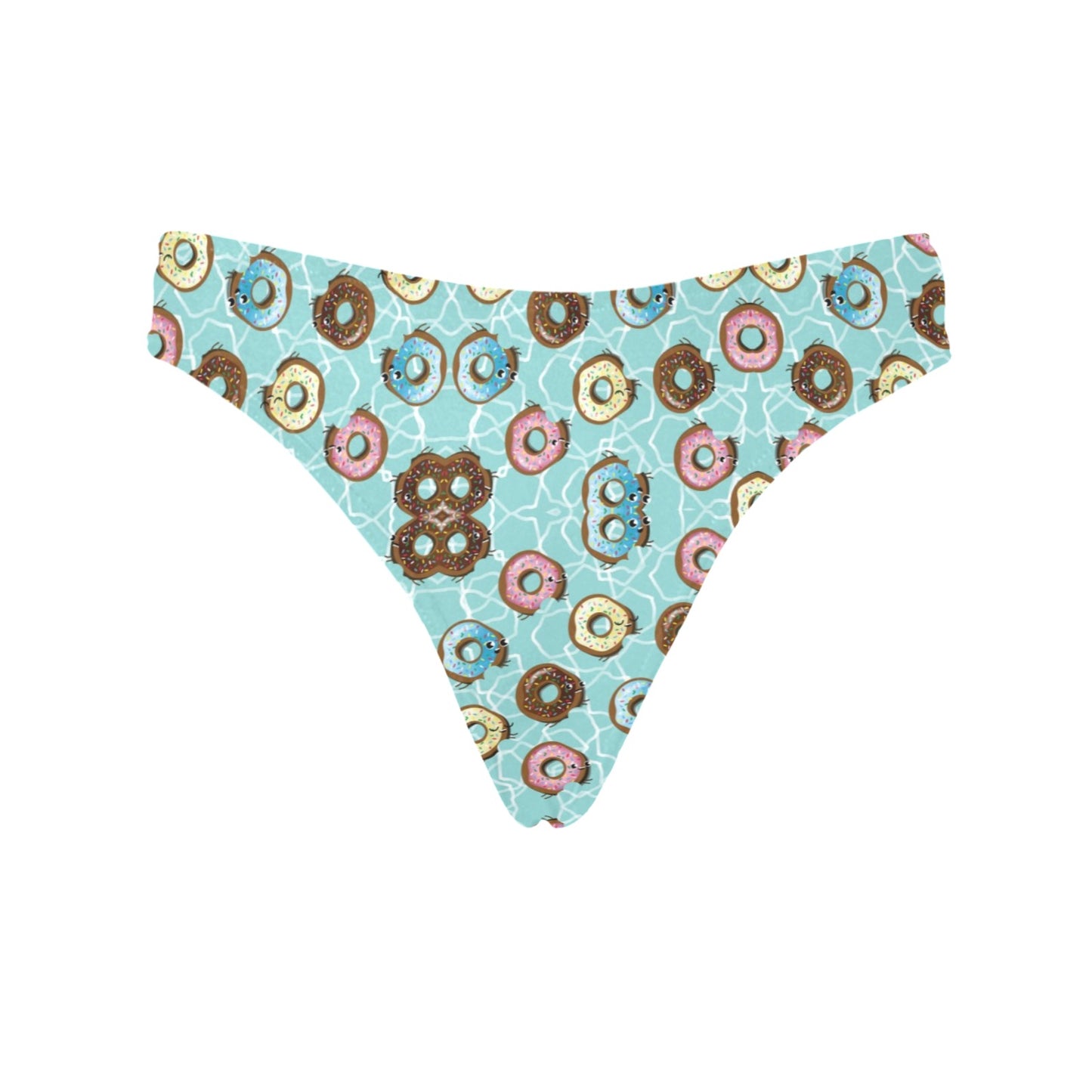 Emoji Donut Print Pattern Women's Thongs