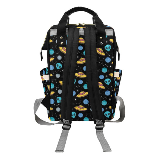 UFO Alien Print Design LKS306 Diaper Bag Backpack