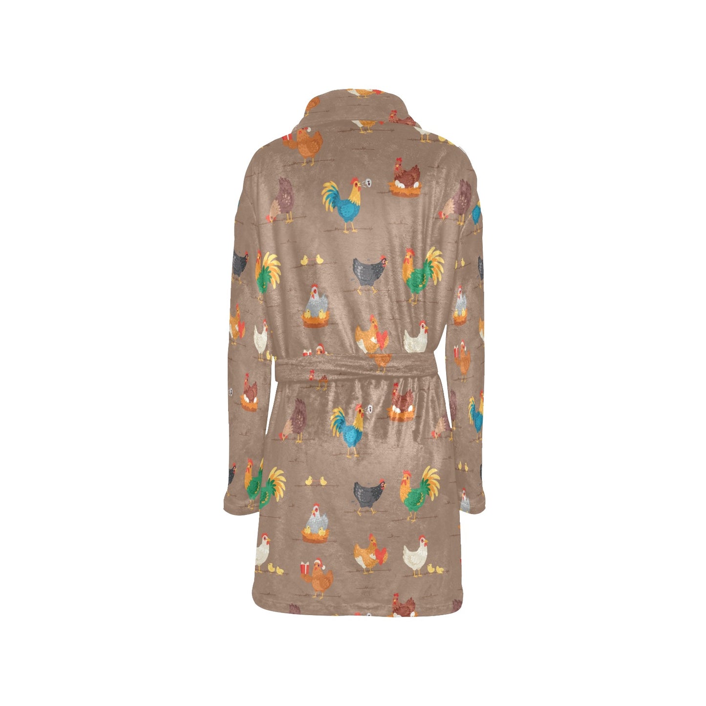 Chicken Happy Print Pattern Women's Fleece Robe