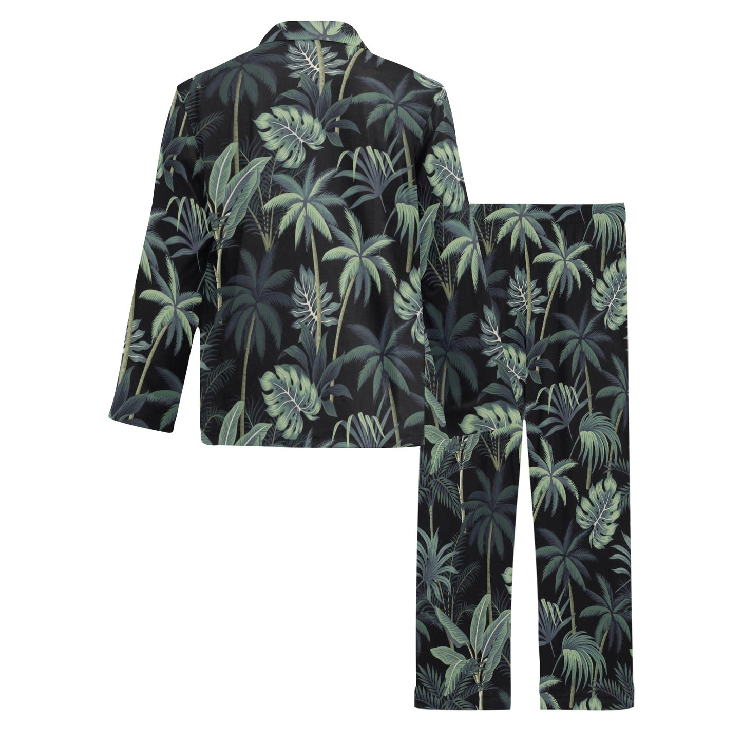 Rainforest Pattern Print Design RF02 Men's Long Pajama Set