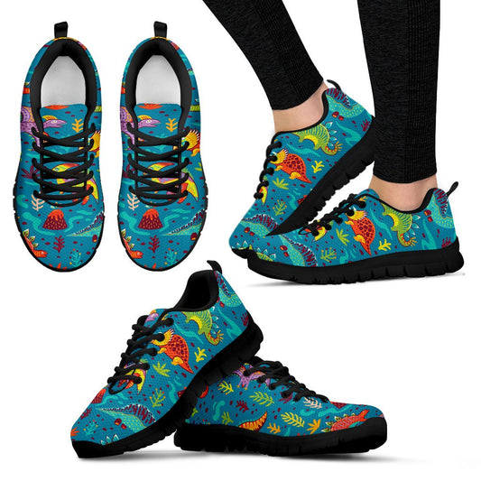 Dinosaur Cartoon Style Women Sneakers Shoes