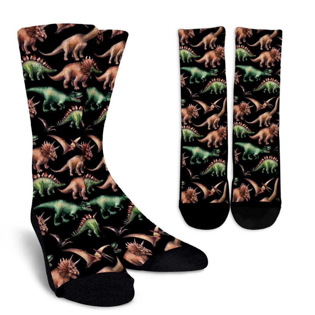 Dinosaur Print Pattern Crew Socks