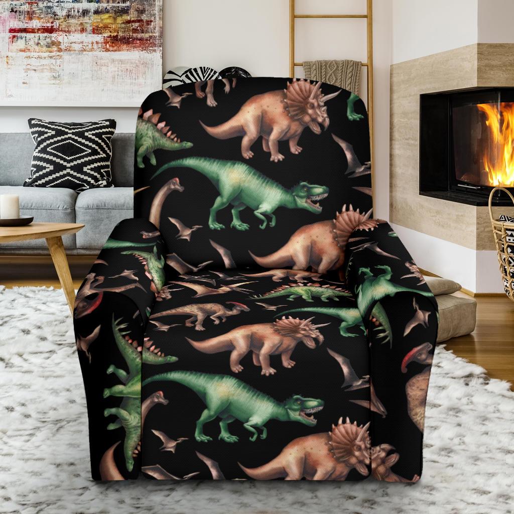 Dinosaur Print Pattern Single Sofa Slipcover -JTAMIGO.COM