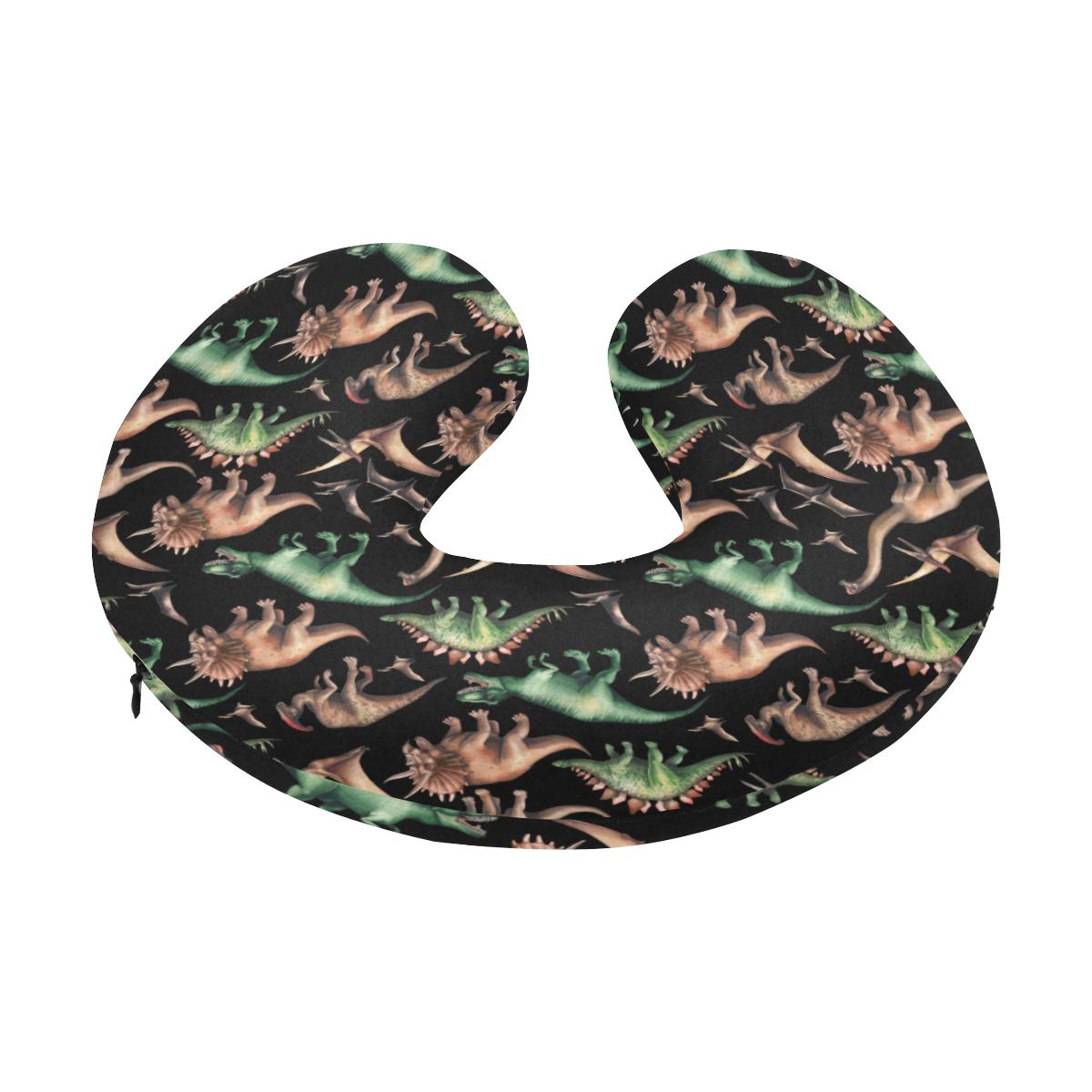 Dinosaur Print Pattern U-Shaped Travel Neck Pillow-JTAMIGO.COM
