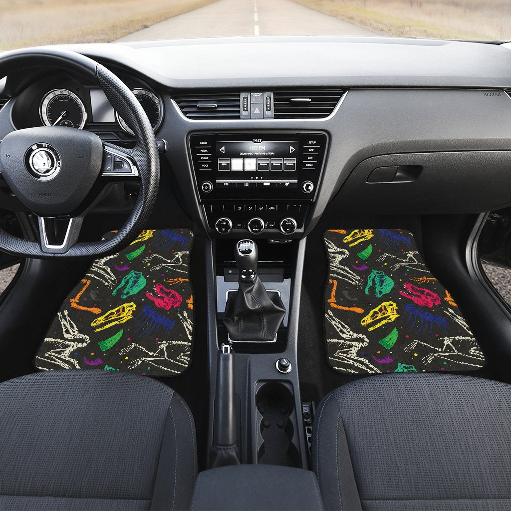 Dinosaur Skull Color Print Pattern Car Floor Mats