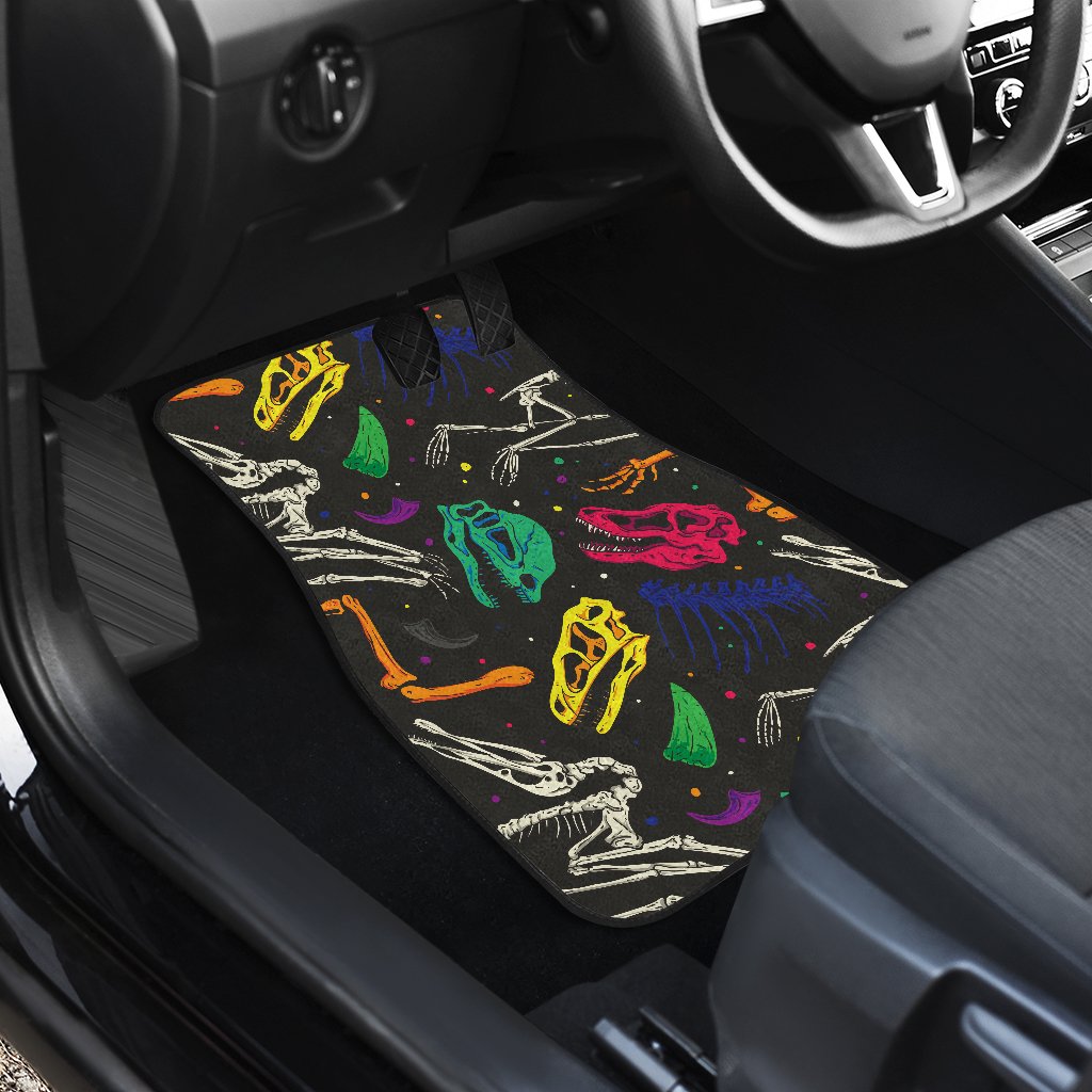 Dinosaur Skull Color Print Pattern Car Floor Mats