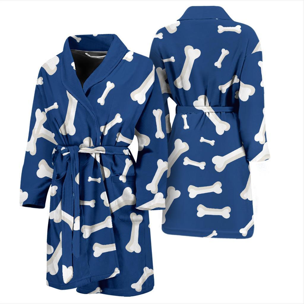 Dog Bone Pattern Print Design 03 Men Bathrobe-JORJUNE.COM
