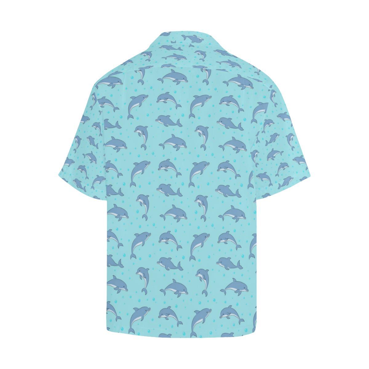 Dolphin Baby Cute Print Pattern Men Aloha Hawaiian Shirt