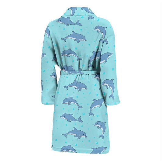 Dolphin Baby Cute Print Pattern Men Bath Robe-JTAMIGO.COM