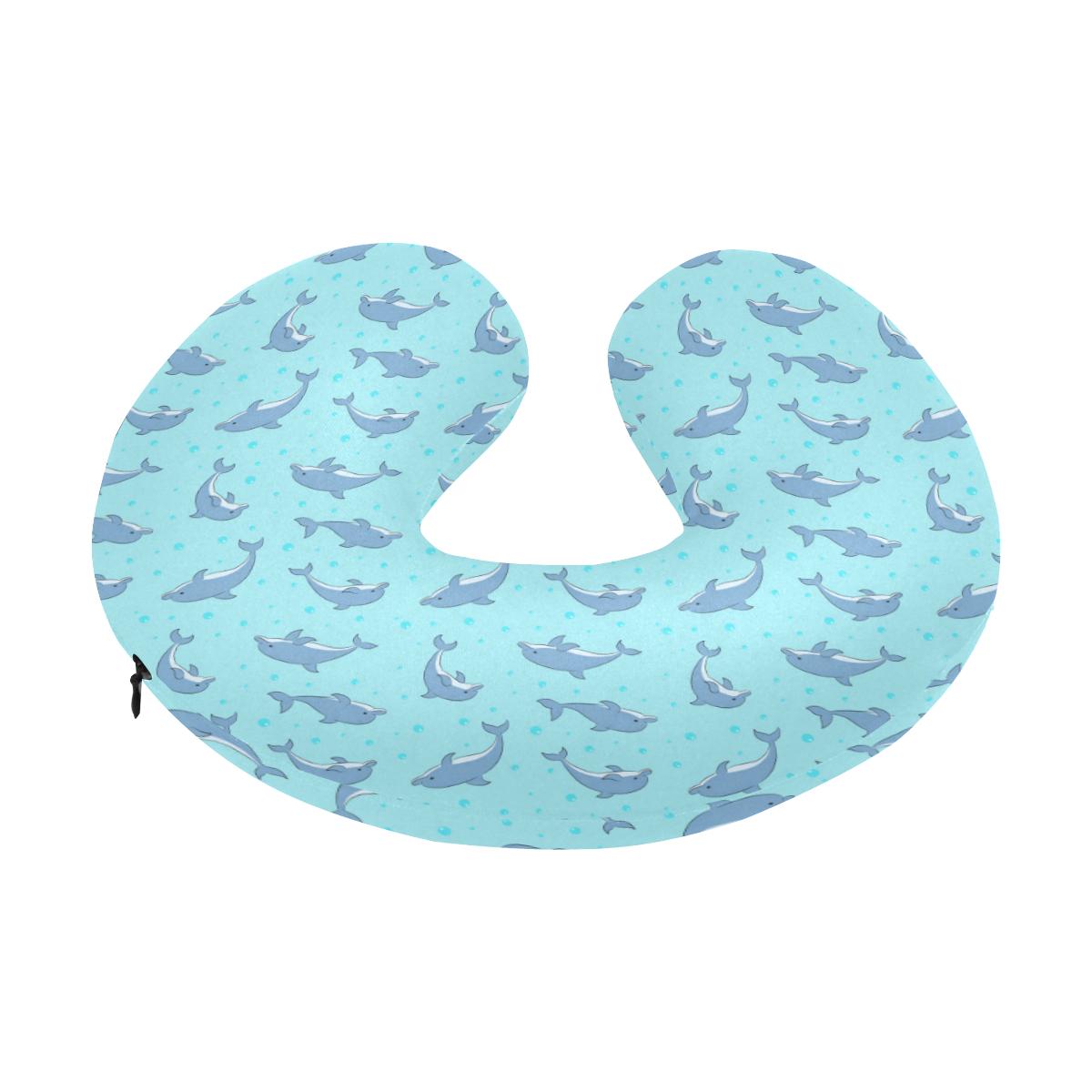 Dolphin Baby Cute Print Pattern U-Shaped Travel Neck Pillow-JTAMIGO.COM