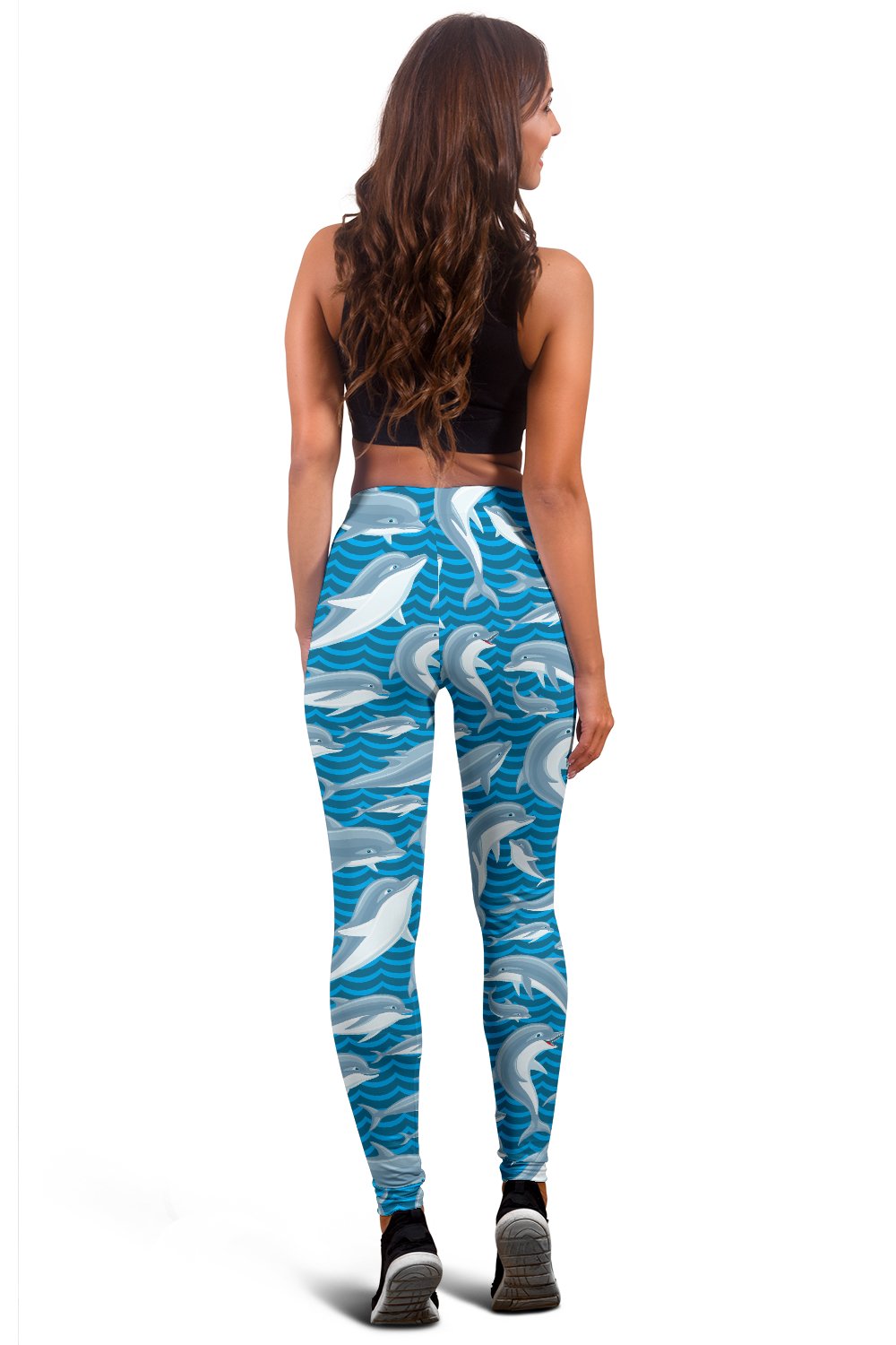 Dolphin Cute Print Pattern Women Leggings