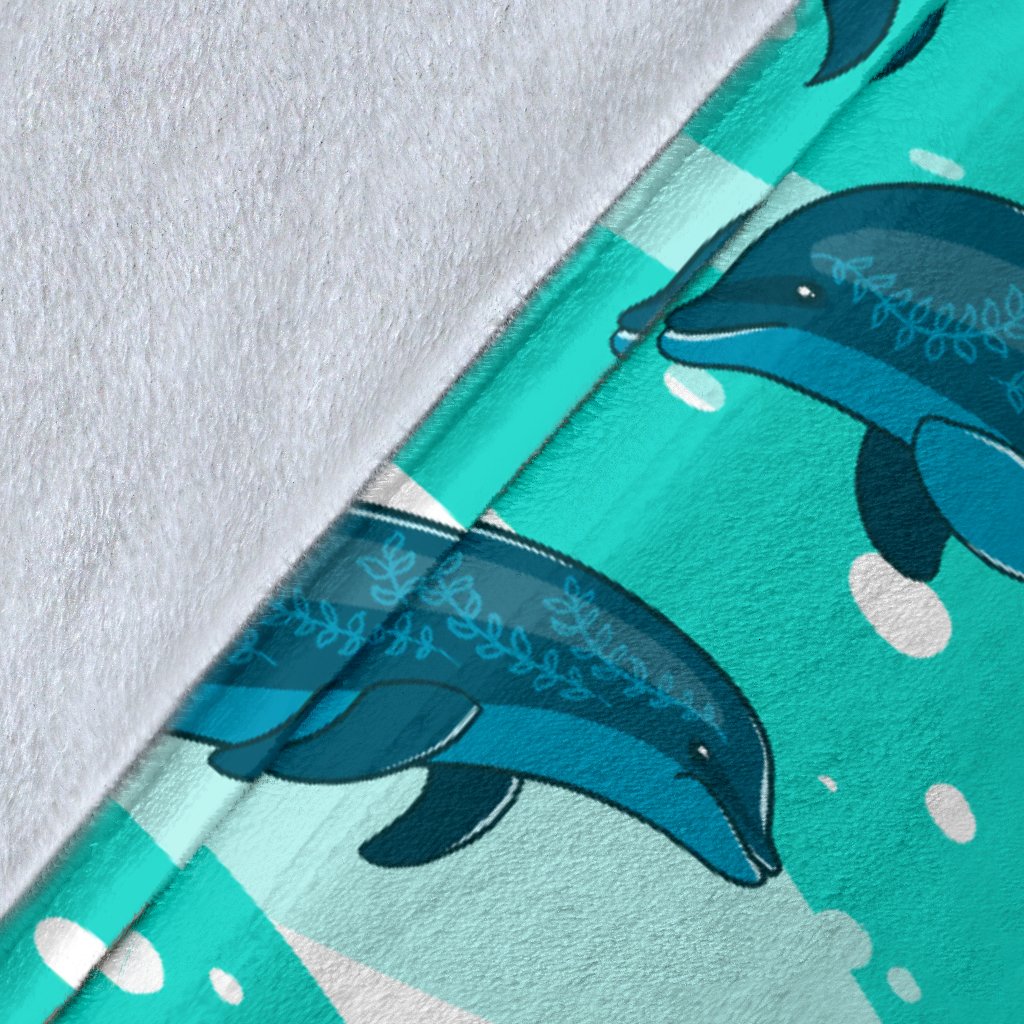 Dolphin Design Print Pattern Fleece Blanket