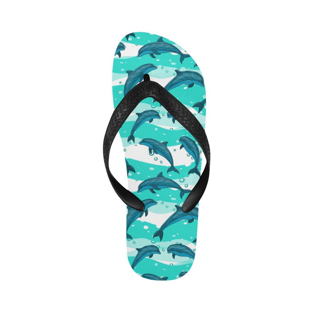 Dolphin Design Print Pattern Flip Flops-JTAMIGO.COM