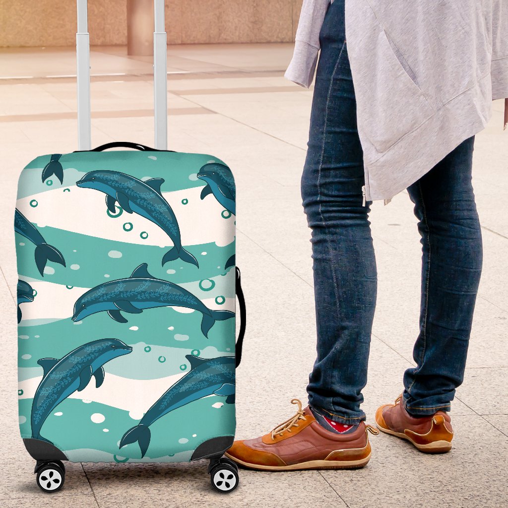 Dolphin Design Print Pattern Luggage Cover Protector