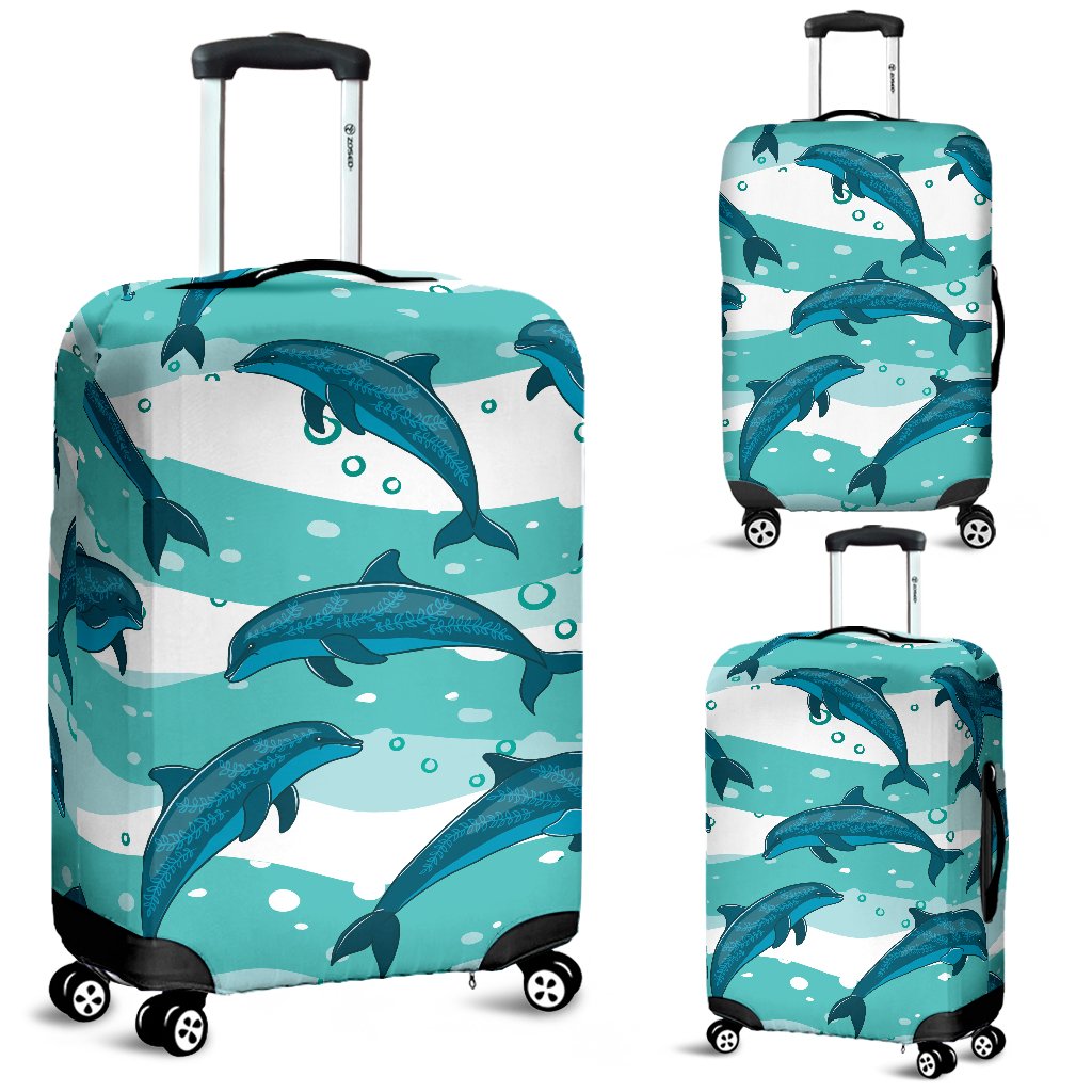 Dolphin Design Print Pattern Luggage Cover Protector