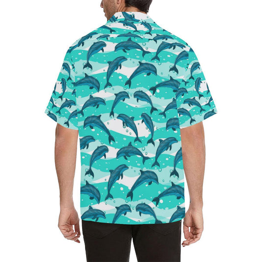 Dolphin Design Print Pattern Men Aloha Hawaiian Shirt