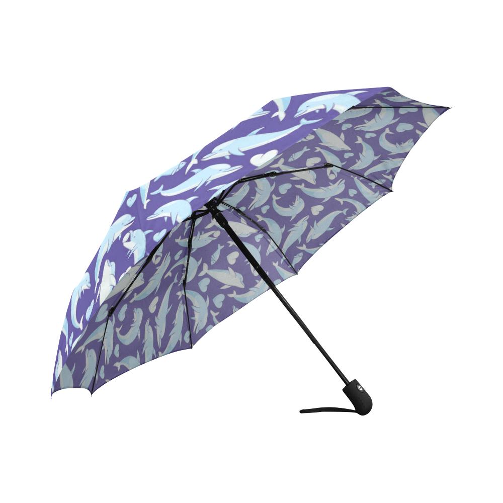 Dolphin Smile Print Pattern Automatic Foldable Umbrella