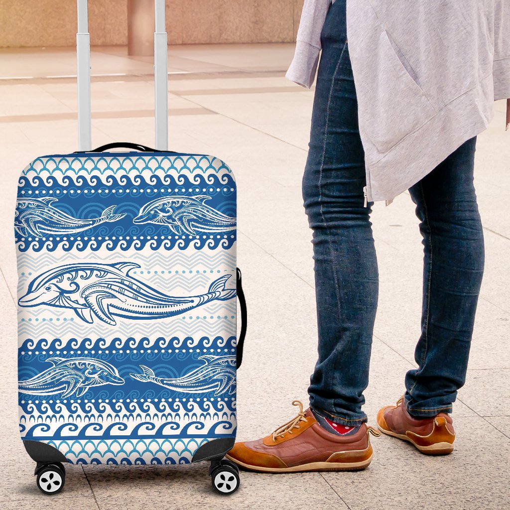 Dolphin Tribal Print Pattern Luggage Cover Protector