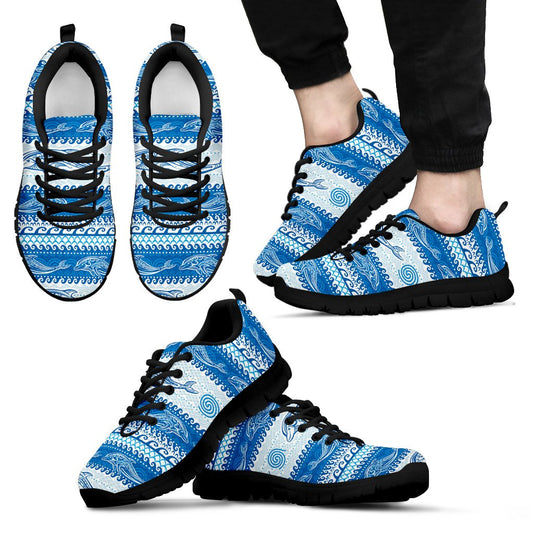 Dolphin Tribal Print Pattern Men Sneakers Shoes