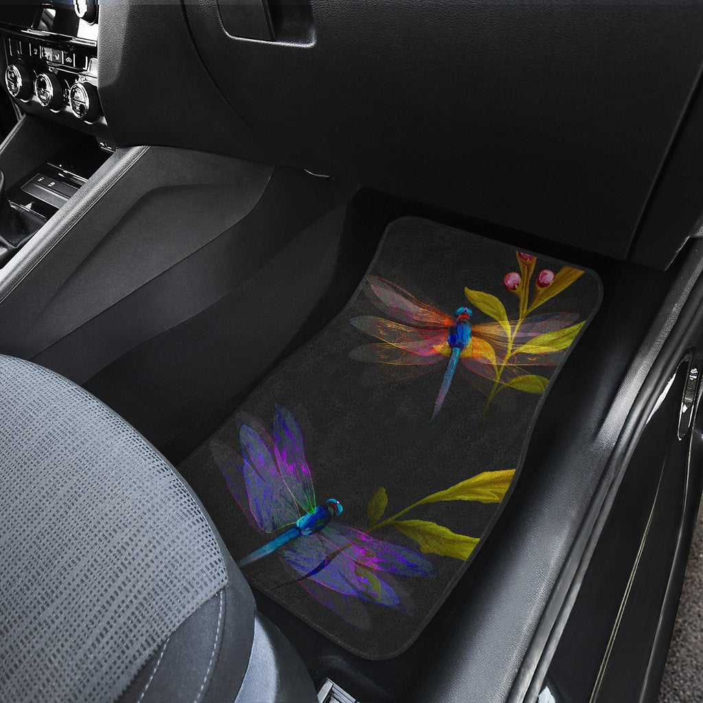 Dragonfly Colorful Realistic Print Car Floor Mats