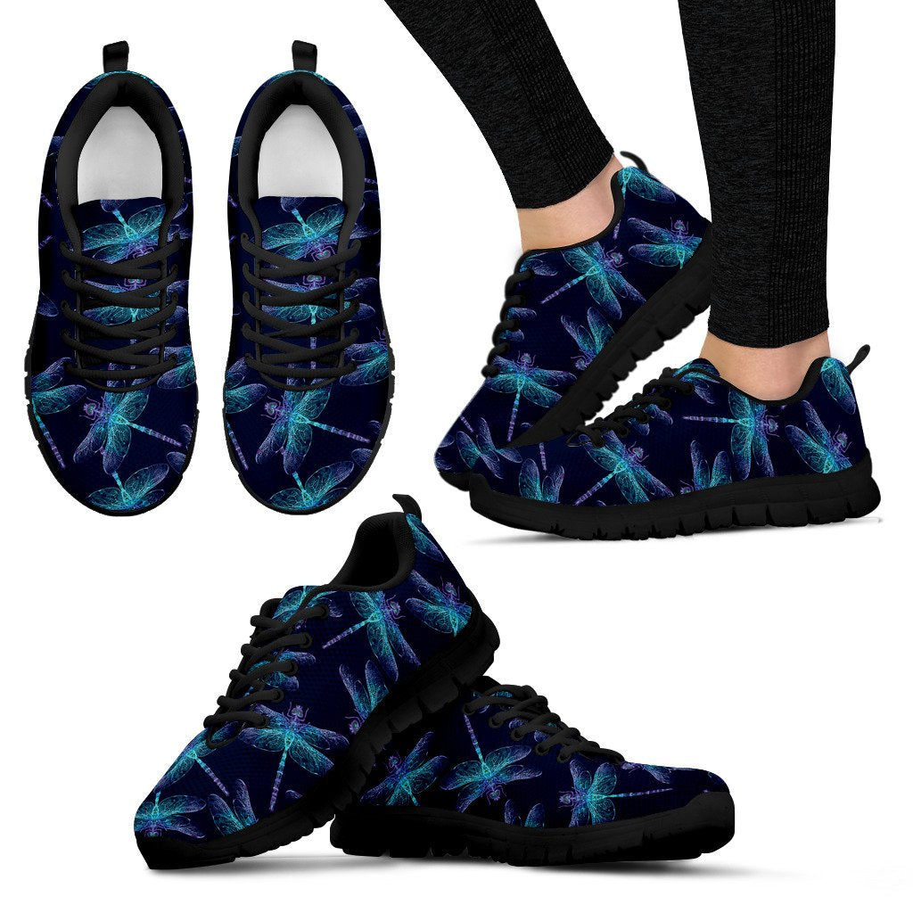 Dragonfly Hand Drawn Style Print Women Sneakers Shoes