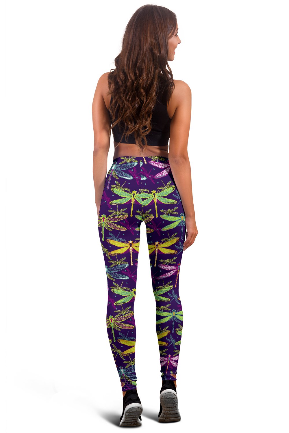 Dragonfly Neon Color Print Pattern Women Leggings