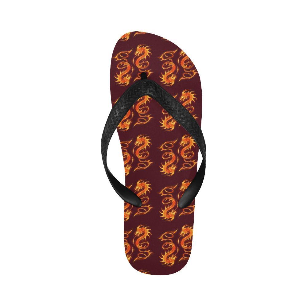 Dragons Fire Design Flip Flops-JTAMIGO.COM