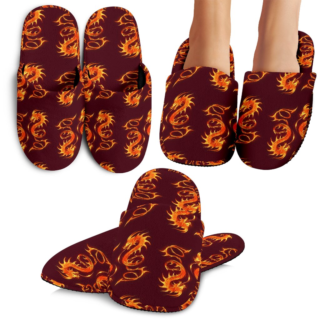 Dragons Fire Design House Slippers