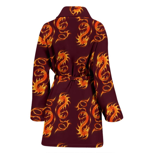 Dragons Fire Design Women Bath Robe-JTAMIGO.COM