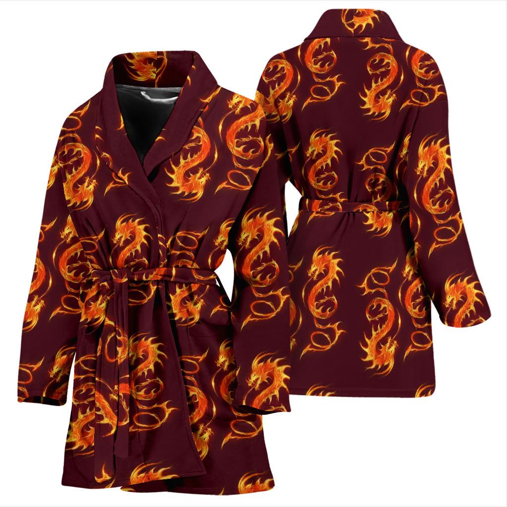 Dragons Fire Design Women Bath Robe-JTAMIGO.COM