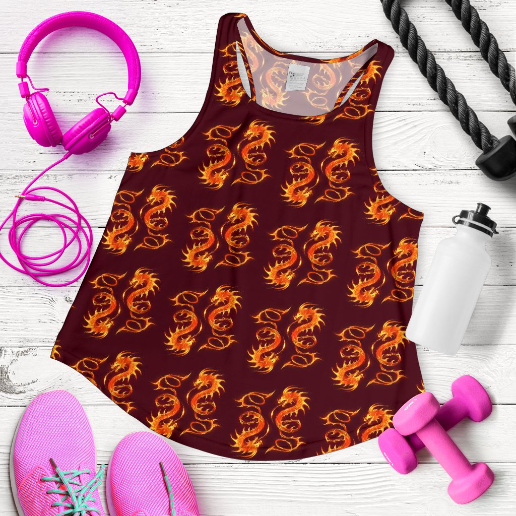 Dragons Fire Design Women Racerback Tank Top