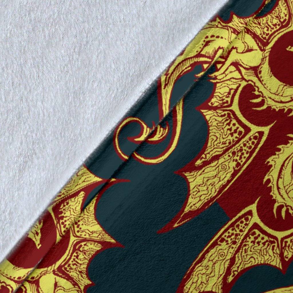 Dragons Gold Design Pattern Fleece Blanket