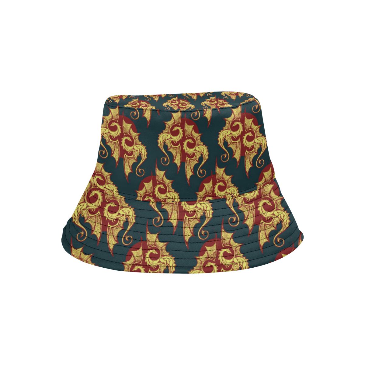 Dragons Gold Design Pattern Unisex Bucket Hat