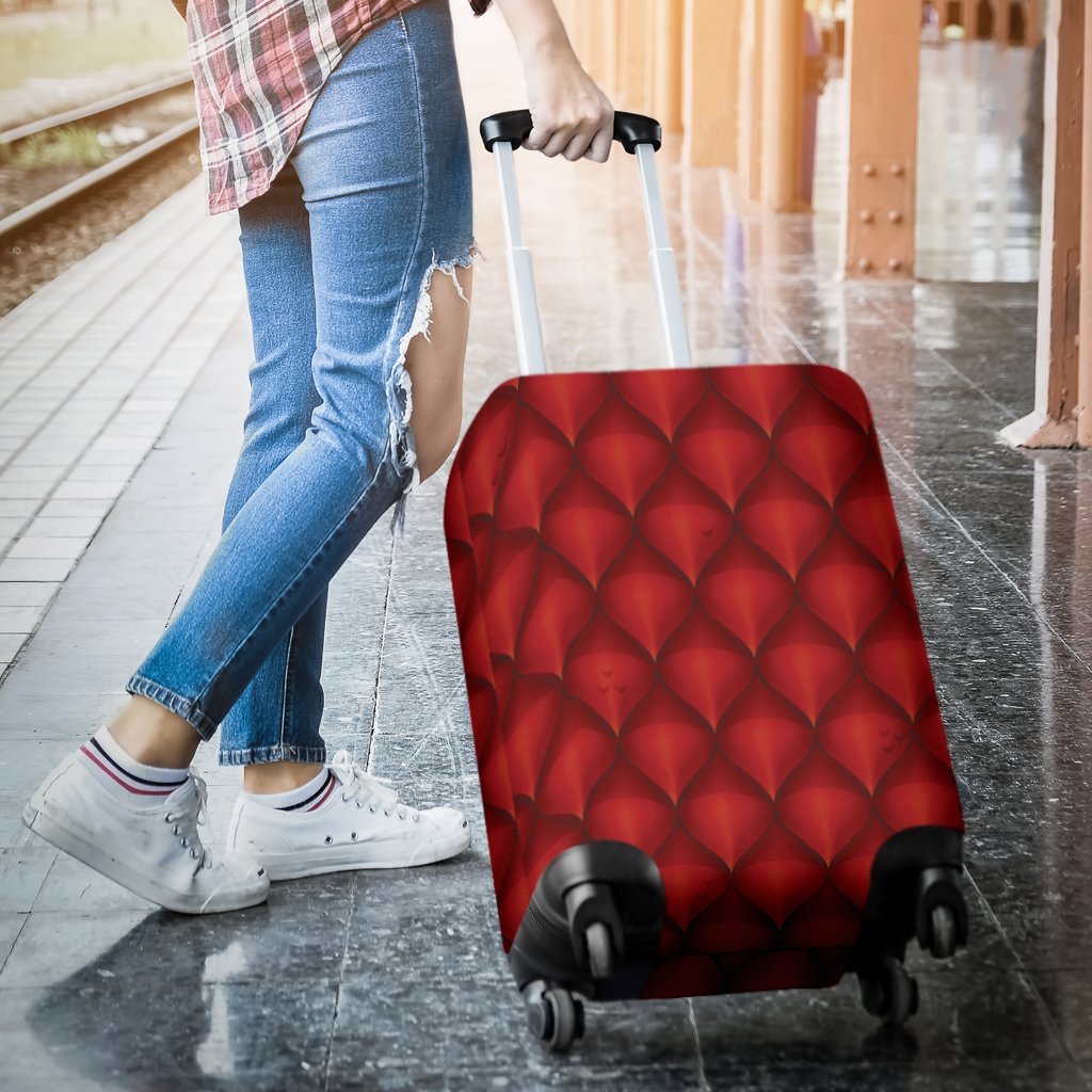 Dragons Red Skin Texture Luggage Cover Protector
