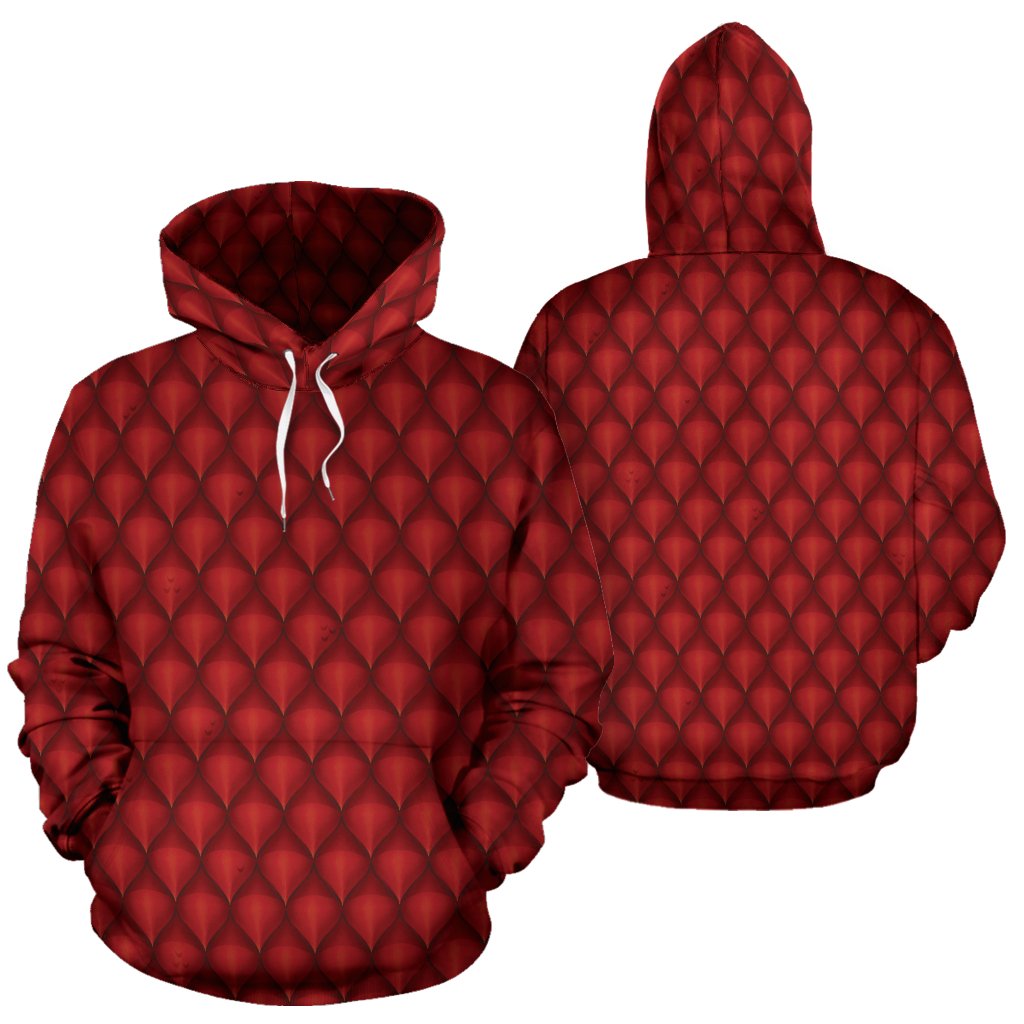 Dragons Red Skin Texture Pullover Hoodie