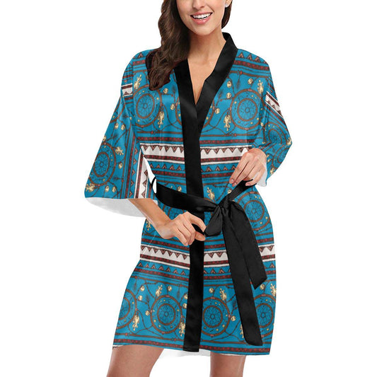 Dream catcher aztec Women Short Kimono Robe