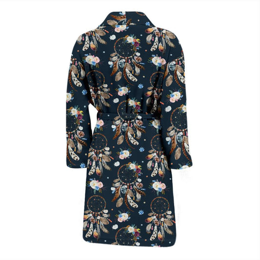 Dream Catcher Boho Floral Style Men Bath Robe-JTAMIGO.COM