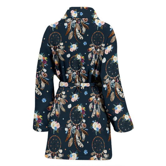 Dream Catcher Boho Floral Style Women Bath Robe-JTAMIGO.COM
